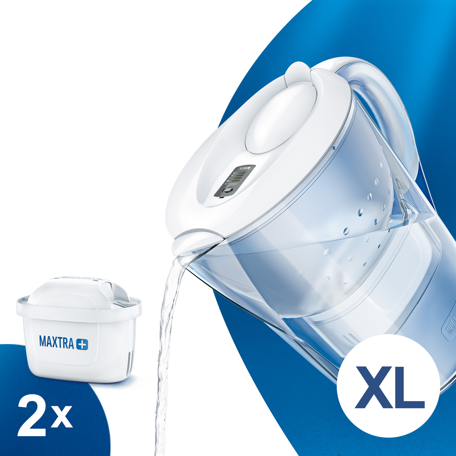 Personalverkauf - BRITA Marella XL mit 2 Kartuschen MAXTRA+ (weiß)