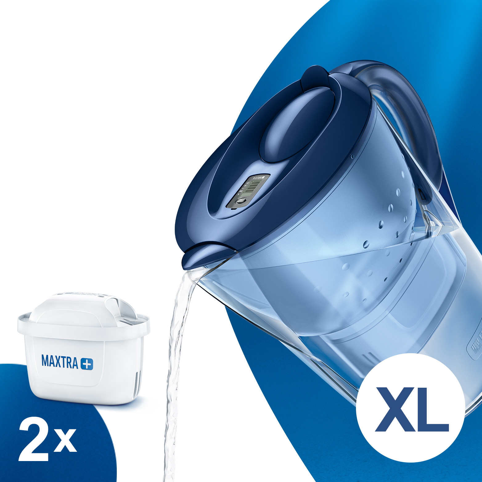 Personalverkauf - BRITA Marella XL mit 2 Kartuschen MAXTRA+ (blau)
